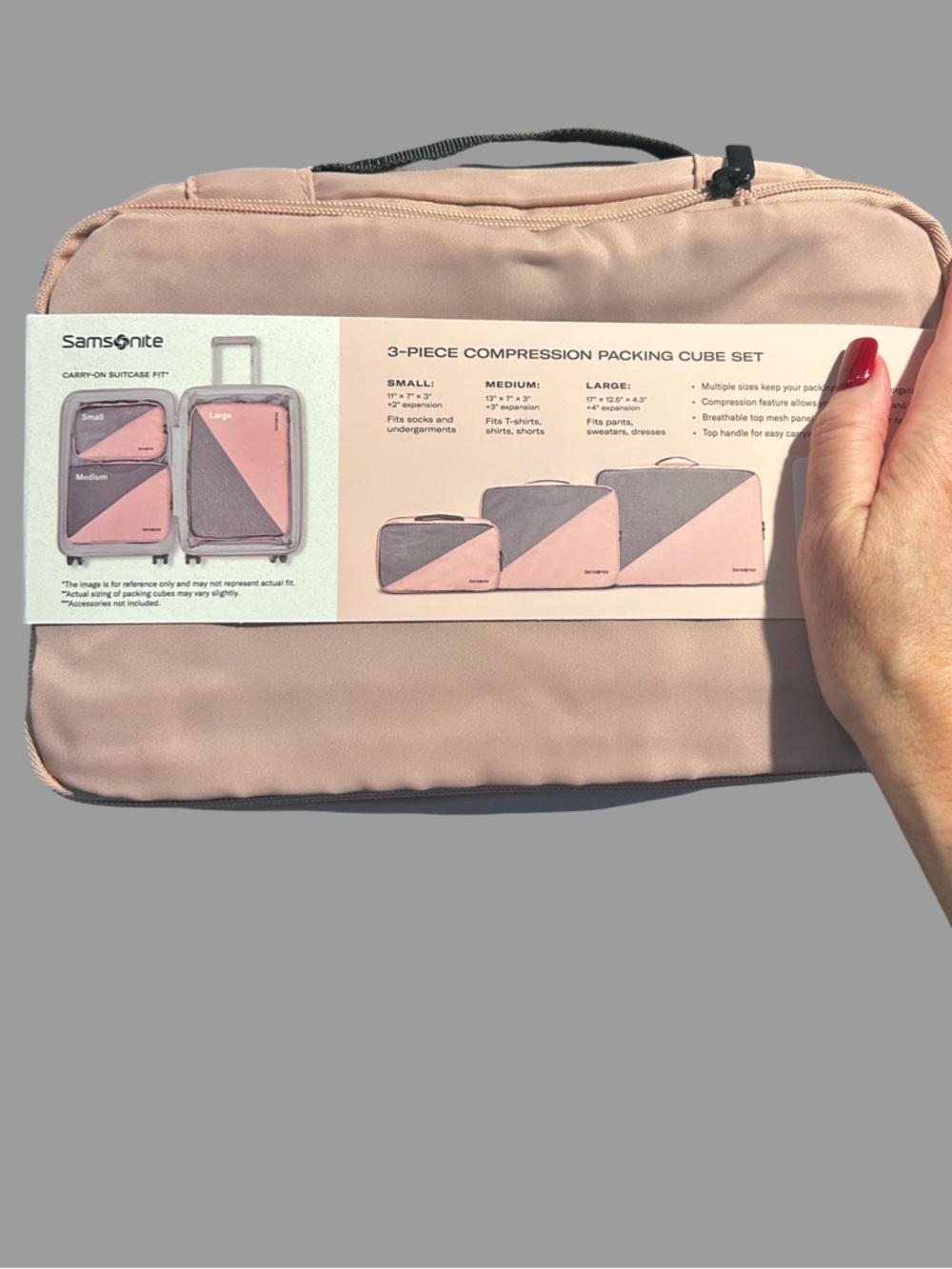 Samsonite Pink 3-Piece Compression Packing Cube Set